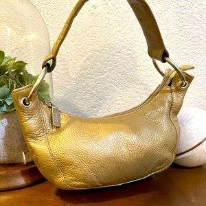 Hobo Metallic Gold Leather Hobo/Shoulder Bag